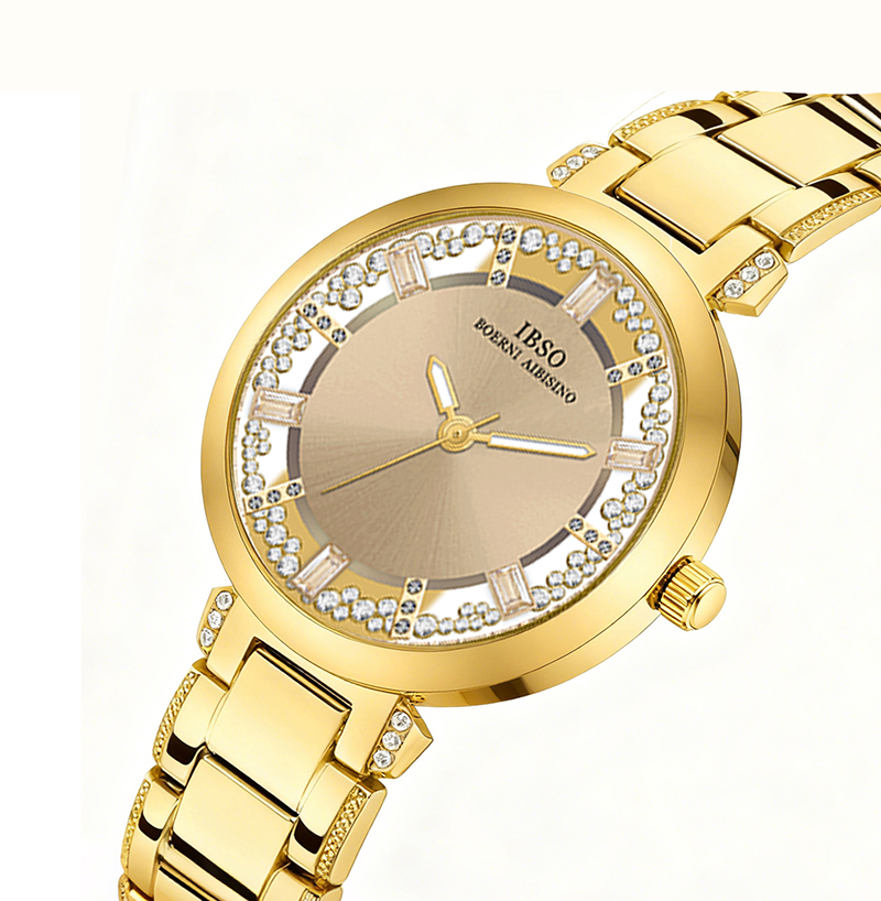 Waterproof Diving Watch - Luxury Brand Women Watches Golden Steel