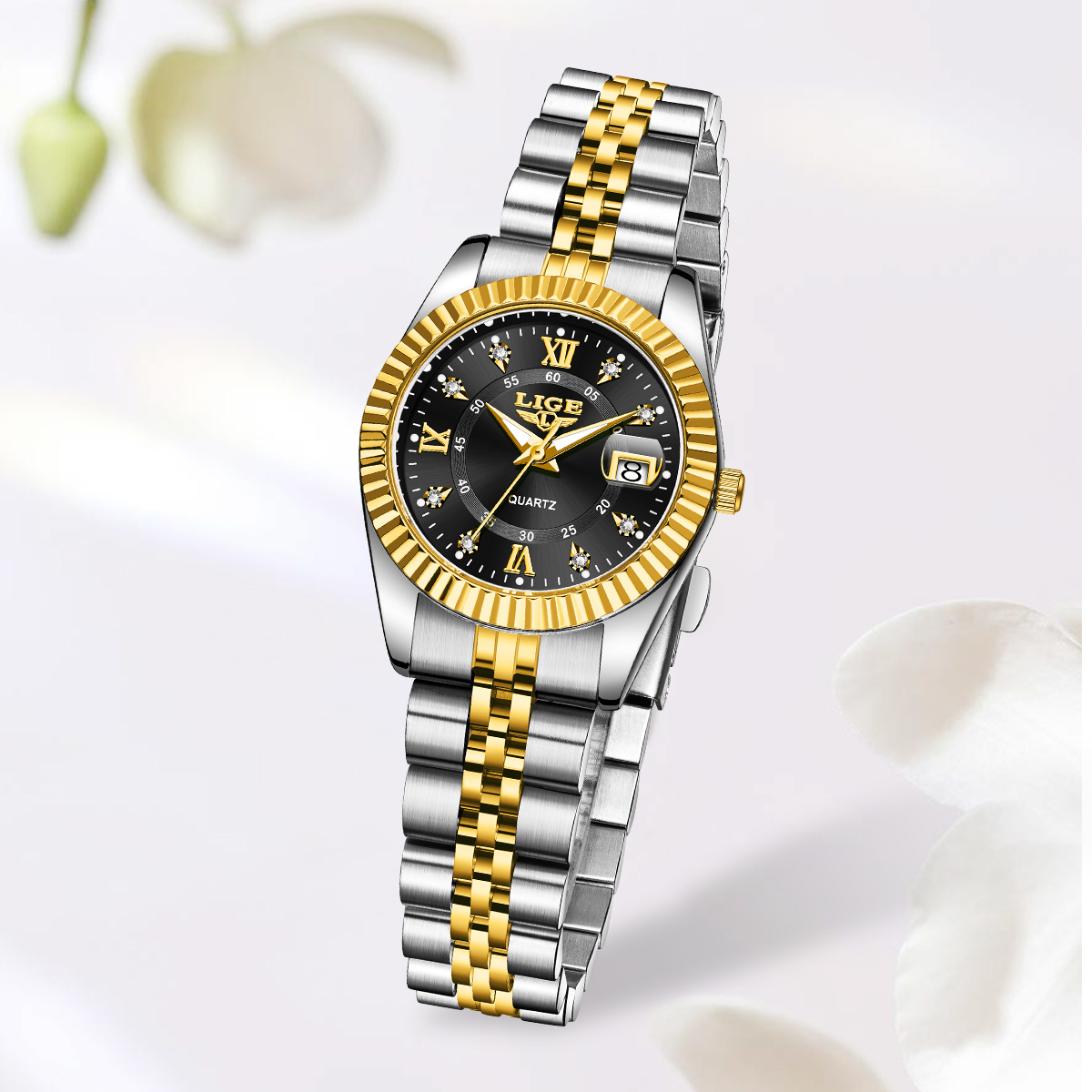 LIGE Fashion Elegant Women's Q - đánh giá và giá Waterproof Diving Watch