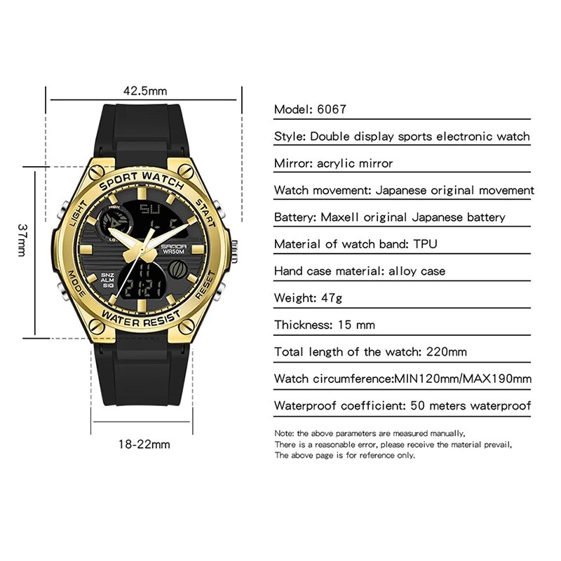 SANDA Brand G Style LED Digita - đánh giá và giá Waterproof Diving Watch